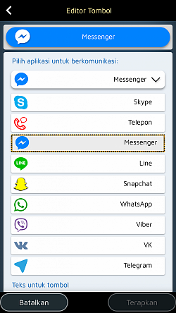 Buat tombol khusus untuk WhatsApp, Messenger, Line, Skype, ...