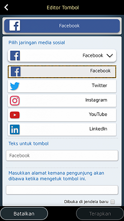 Tambahkan tombol khusus untuk mendorong pembaca Anda untuk mengunjungi halaman sosial Anda.